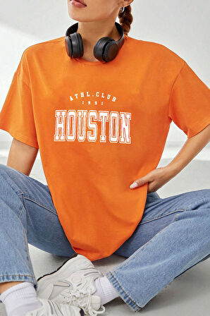 Uyguntarz Unisex Houston Baskılı T-shirt