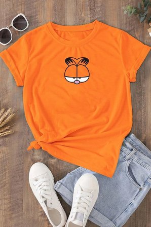 Unisex Garfield Baskılı T-shirt