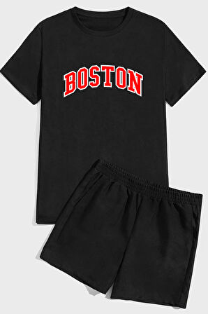 Uyguntarz BOSTON Baskı Şort Takım
