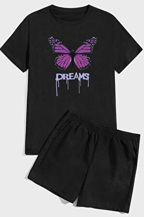 Uyguntarz Dream Butterfly Baskı Şort Takım