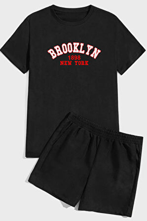 Brooklyn Baskı Şort Takım