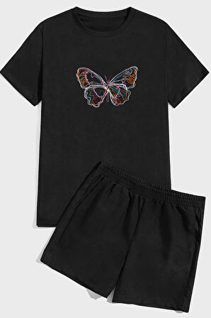 Uyguntarz Butterfly  Baskı Şort Takım