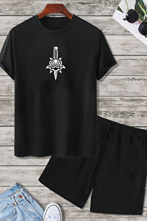 Uyguntarz Skullcracked  Baskı Şort Takım