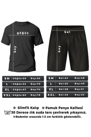 Moon Phases Baskı Şort Takım