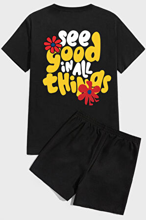 Uyguntarz Good things Baskı Şort Takım