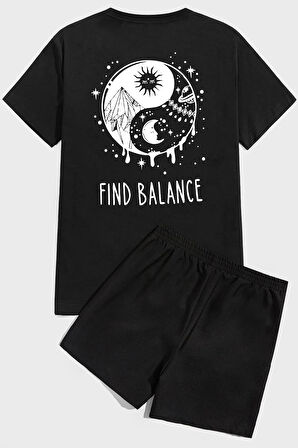 Uyguntarz Yin & Yang Baskı Şort Takım
