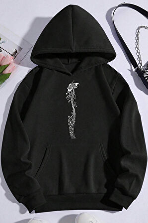 Uyguntarz Unisex Oversize Butterfly Song Baskılı Sweatshirt