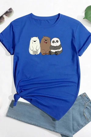 Unisex Kafadar Ayılar Tasarım Tshirt