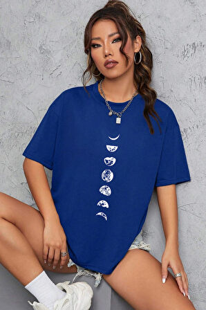 Uyguntarz Unisex Moon Phases Baskılı T-shirt