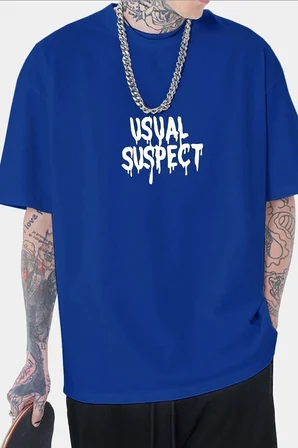 Unisex Usual Suspect Baskılı T-shirt