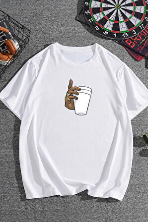 Uyguntarz Unisex Tupac Coffee Baskılı T-shirt
