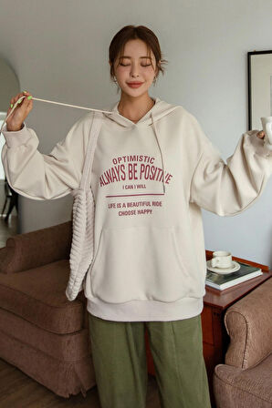 Uyguntarz Unisex Always Be Positive Baskılı Sweatshirt