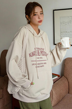 Uyguntarz Unisex Always Be Positive Baskılı Sweatshirt