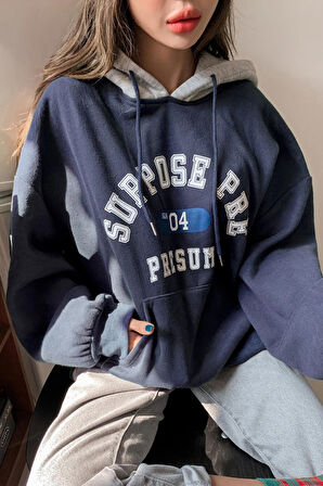 Unisex Suppose Baskılı Sweatshirt