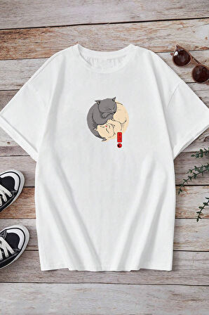 Uyguntarz Unisex Kedi Baskılı T-shirt