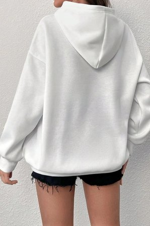 Unisex Oversize Fine Baskılı Sweatshirt
