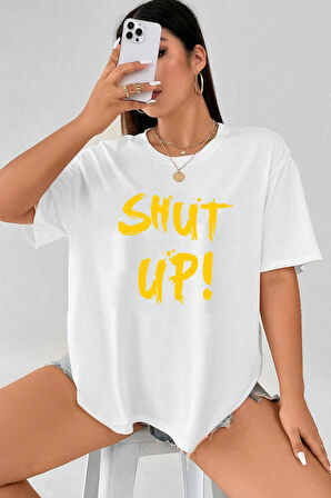 Uyguntarz Unisex Shut Up Baskılı T-shirt