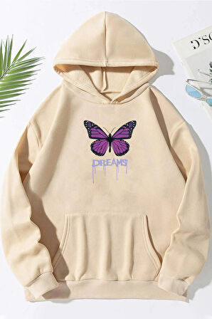 Uyguntarz Unisex Oversize Dream Butterfly Baskılı Sweatshirt