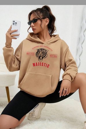 Unisex Majestic Baskılı Sweatshirt