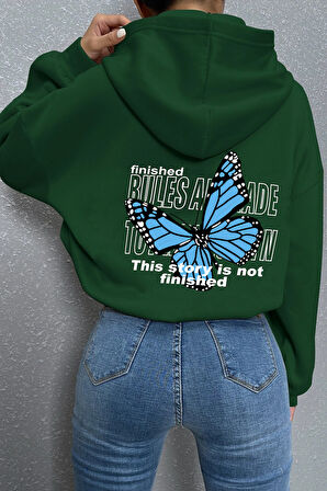 Uyguntarz Unisex Kelebek Sırt Baskılı Sweatshirt