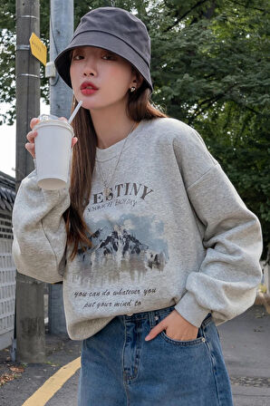 Uyguntarz Destiny Baskılı Oversize Sweatshirt