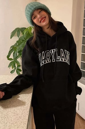 Unisex MARYLAND Baskılı Oversize Sweatshirt