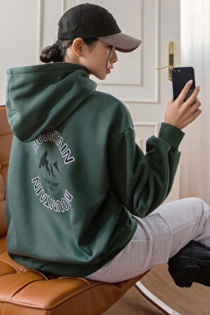 Uyguntarz Unisex MONTAIN Baskılı Oversize Sweatshirt