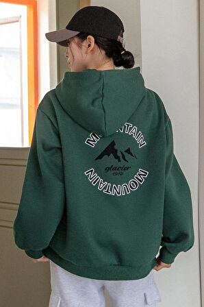 Uyguntarz Unisex MONTAIN Baskılı Oversize Sweatshirt