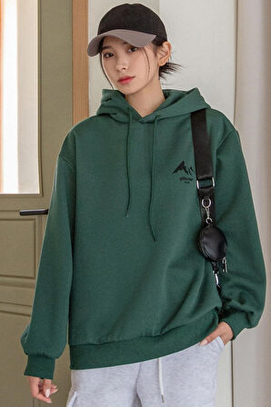 Uyguntarz Unisex MONTAIN Baskılı Oversize Sweatshirt