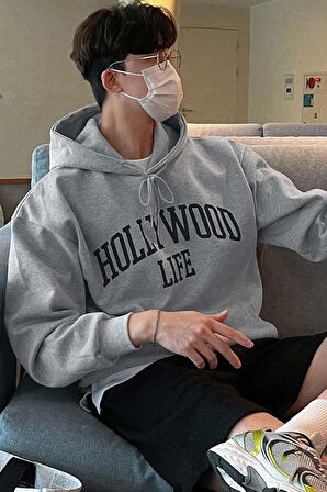 Uyguntarz Erkek Hoolywood Life Baskılı Oversize Sweatshirt