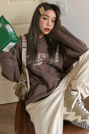 Unisex Cherish Baskılı Oversize Sweatshirt