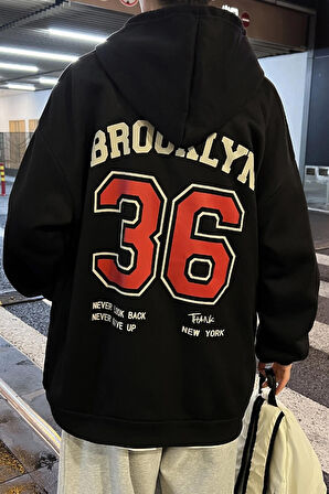 Erkek 36 Brooklyn Baskılı Oversize Sweatshirt