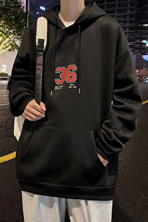 Erkek 36 Brooklyn Baskılı Oversize Sweatshirt