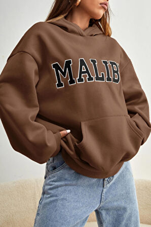 Unisex Malıbu Baskılı Oversize Sweatshirt