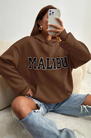 Unisex Malıbu Baskılı Oversize Sweatshirt