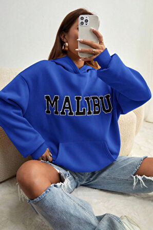 Unisex Malıbu Baskılı Oversize Sweatshirt