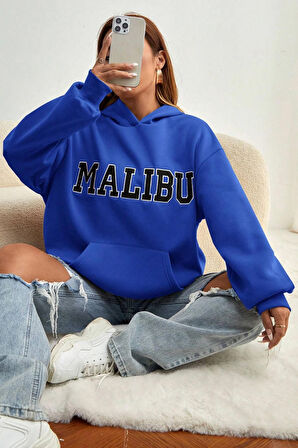 Unisex Malıbu Baskılı Oversize Sweatshirt