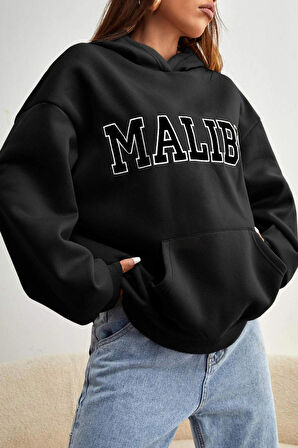 Unisex Malıbu Baskılı Oversize Sweatshirt