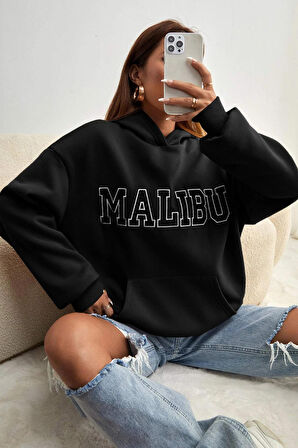 Unisex Malıbu Baskılı Oversize Sweatshirt