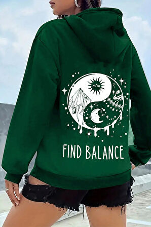 Uyguntarz Unisex Yin & Yang Tasarım Sweatshirt