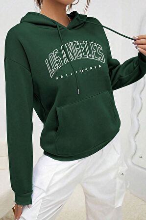 Unisex Los Angles  Baskılı Sweatshirt