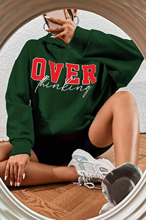 Unisex Over Thinking Baskılı Sweatshirt