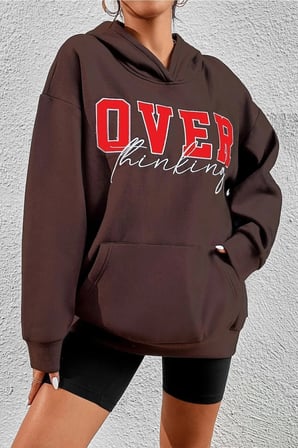 Unisex Over Thinking Baskılı Sweatshirt