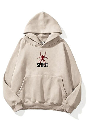 Unisex Spirit Örümcek Sırt Baskılı Oversize Sweatshirt