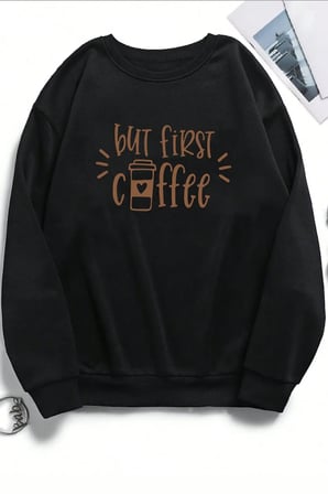Unisex Sevimli Kedi Baskılı Bisiklet Yaka Sweatshirt