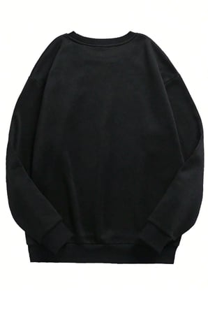 Unisex Sevimli Kedi Baskılı Bisiklet Yaka Sweatshirt