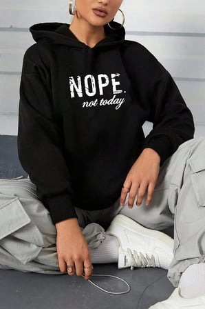 Unisex Nope Baskılı Sweatshirt