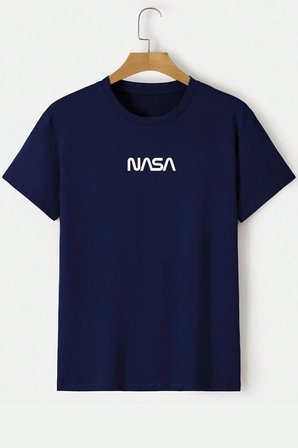 Unisex Nasa Baskılı T-shirt