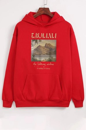 Unisex Oversize Tasmania Baskılı Sweatshirt