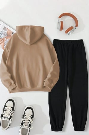 Unisex Uykucu Panda Baskılı Rahat Eşofman Takımı
